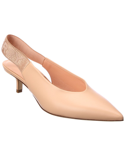 Burberry Leather Slingback Pump In Beige | ModeSens