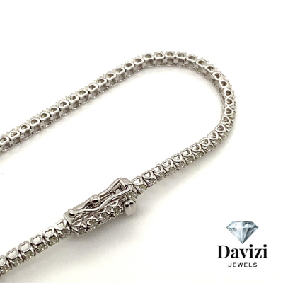 Pre-owned Morris 1.00 Carat Natural Diamond Tennis Bracelet Si 14k White Gold 7'' 92 Stones