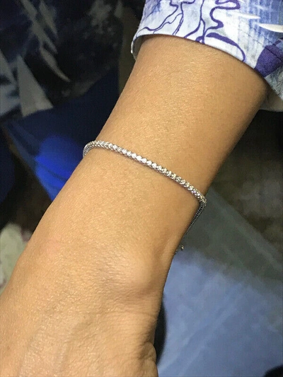 Pre-owned Morris 1.00 Carat Natural Diamond Tennis Bracelet Si 14k White Gold 7'' 92 Stones