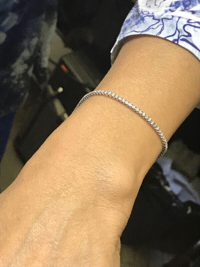 Pre-owned Morris 1.00 Carat Natural Diamond Tennis Bracelet Si 14k White Gold 7'' 92 Stones