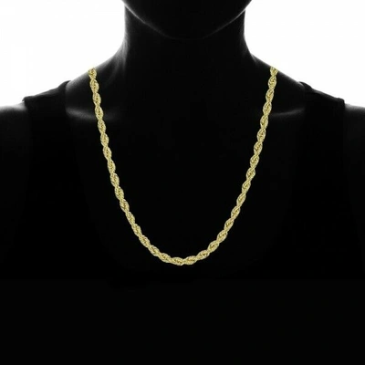 Pre-owned Ndg 10k Real Yellow Gold 4mm Diamond Cut Rope Chain Necklace Lobster Clasp 20"- 32"