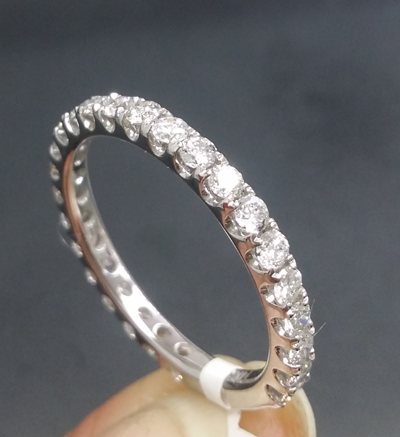 Pre-owned Handmade Deal 1.05ct Natural Round Diamond Ladies Eternity Band Ring 14k Gold. In H