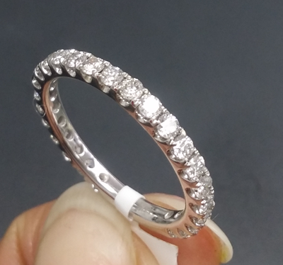 Pre-owned Handmade Deal 1.05ct Natural Round Diamond Ladies Eternity Band Ring 14k Gold. In H
