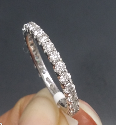 Pre-owned Handmade Deal 1.05ct Natural Round Diamond Ladies Eternity Band Ring 14k Gold. In H