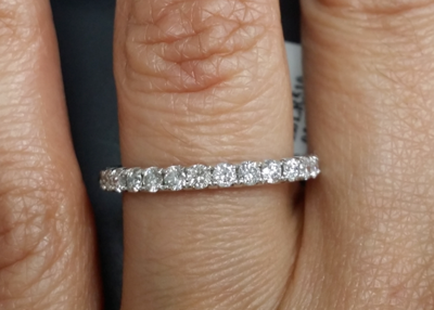 Pre-owned Handmade Deal 1.05ct Natural Round Diamond Ladies Eternity Band Ring 14k Gold. In H