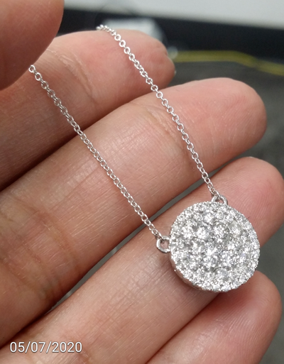 Pre-owned Handmade Deal 1.10ct Genuine Round Cut Cluster Diamond Pendant Charm 14k Gold With Chain In H