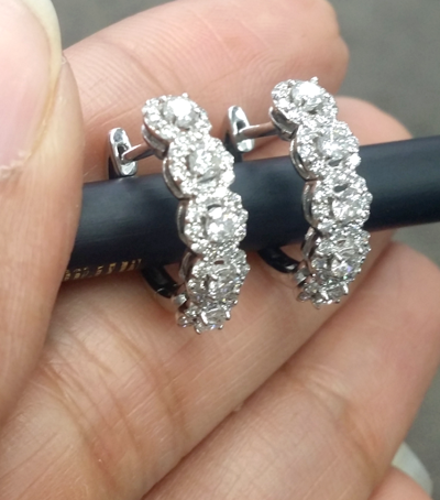 Pre-owned Zfj Steal Deal 1.10 Carat Natural Round Diamonds Hoops Huggies Earrings In 14k Gold In White