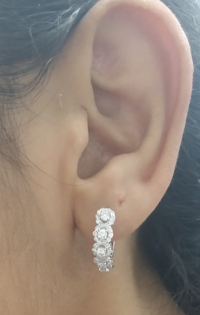 Pre-owned Zfj Steal Deal 1.10 Carat Natural Round Diamonds Hoops Huggies Earrings In 14k Gold In White