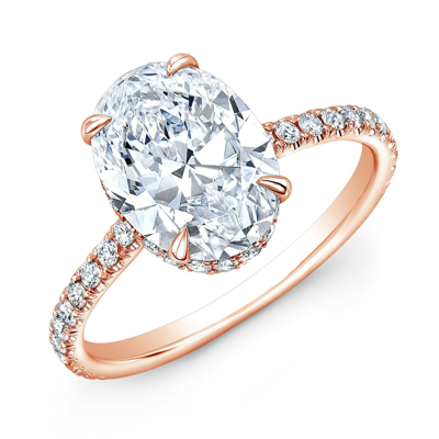 Pre-owned Diamond Mansion 1.60 Carat Natural Oval Hidden Halo Pave Diamond Engagement Ring G-vs2 Gia