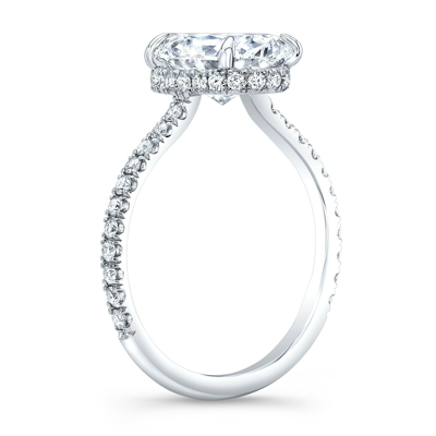 Pre-owned Diamond Mansion 1.60 Carat Natural Oval Hidden Halo Pave Diamond Engagement Ring G-vs2 Gia