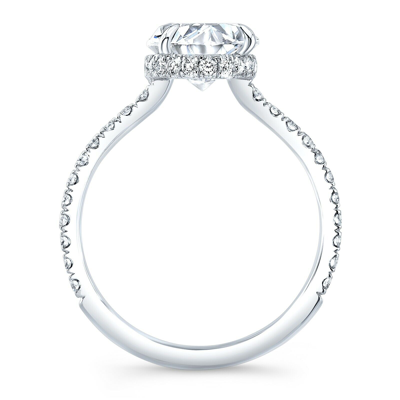 Pre-owned Diamond Mansion 1.60 Carat Natural Oval Hidden Halo Pave Diamond Engagement Ring G-vs2 Gia