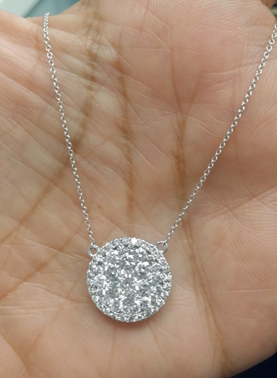 Pre-owned Handmade Deal 1.50ct Genuine Round Cut Cluster Diamond Pendant Charm 14k Gold With Chain In H
