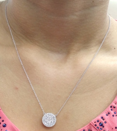 Pre-owned Handmade Deal 1.50ct Genuine Round Cut Cluster Diamond Pendant Charm 14k Gold With Chain In H
