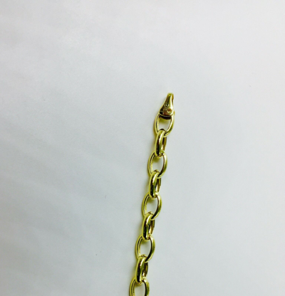 Pre-owned R C I 14kt Yellow Gold Lite Oval Rolo Link Bracelet 7 Inch 2.5 Grams 4.6 Mm In No Stone