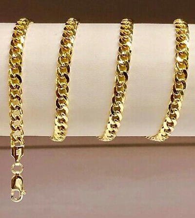 Pre-owned R C I 10k Yellow Gold Mens Miami Cuban Curb Men's Link 18" 4.5mm 9grams Chain/necklace In No Stone