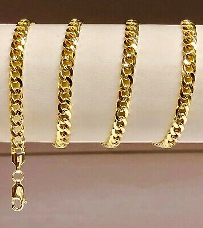 Pre-owned R C I 10k Yellow Gold 18" Mens Miami Cuban Curb Men's Link 4.5mm 9grams Chain/necklace In No Stone