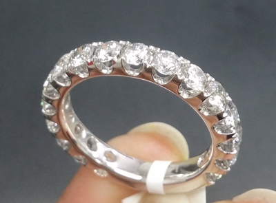 Pre-owned Handmade Deal 2.00ct Natural Diamond Ladies Eternity Wedding Band Ring With Bar 14k Gold In White