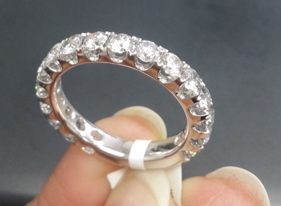 Pre-owned Handmade Deal 2.00ct Natural Diamond Ladies Eternity Wedding Band Ring With Bar 14k Gold In White