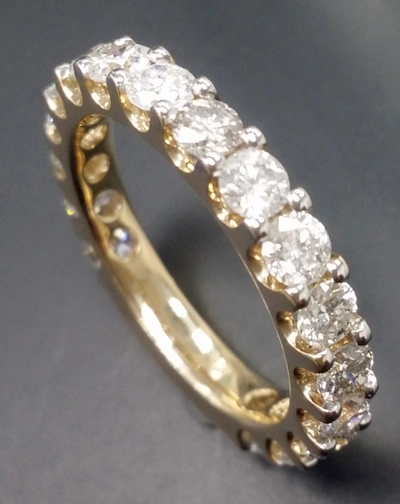 Pre-owned Handmade Deal 2.00ct Natural Diamond Ladies Eternity Wedding Band Ring With Bar 14k Gold In White