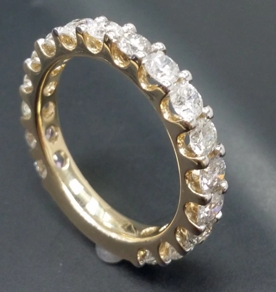 Pre-owned Handmade Deal 2.00ct Natural Diamond Ladies Eternity Wedding Band Ring With Bar 14k Gold In White