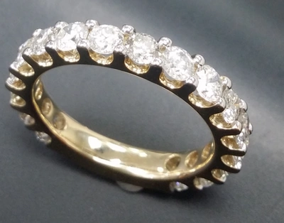 Pre-owned Handmade Deal 2.00ct Natural Diamond Ladies Eternity Wedding Band Ring With Bar 14k Gold In White