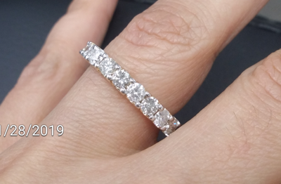 Pre-owned Handmade Deal 2.00ct Natural Diamond Ladies Eternity Wedding Band Ring With Bar 14k Gold In White