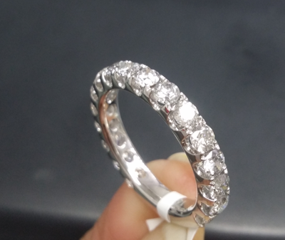 Pre-owned Handmade Deal 2.00ct Natural Diamond Ladies Eternity Wedding Band Ring With Bar 14k Gold In White