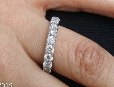Pre-owned Handmade Deal 2.00ct Natural Diamond Ladies Eternity Wedding Band Ring With Bar 14k Gold In White
