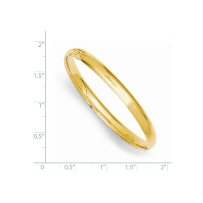 Pre-owned Pricerock 14k Yellow Gold Polished 3/16 Hinged Baby Bangle Children's Bracelet 6"