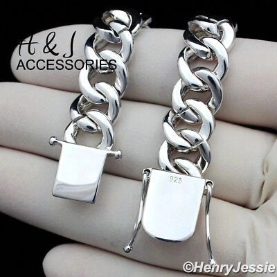 Pre-owned H&j Jewelry 18"men 925 Sterling Silver 12mm Bling Cz Miami Cuban Curb Chain Necklacesn12 In White/colorless,clear