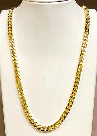 Pre-owned Tex 10kt Solid Yellow Gold Miami Cuban Curb Link 18" 6.7 Mm 48 Grams Chain/necklace In No Stone