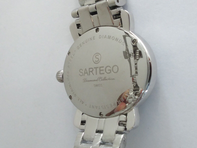 Pre-owned Sartego Women's Diamond Collection Black Dial Swiss Quartz Watch Sdbk061s
