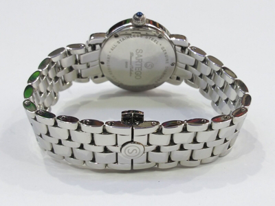 Pre-owned Sartego Women's Diamond Collection Black Dial Swiss Quartz Watch Sdbk061s