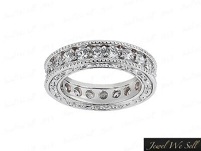 Pre-owned Jewelwesell 2.50ct Round Diamond Antique Milgrain Anniversary Eternity Band 10k Gold G-h I1 In Gh