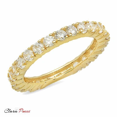 Pre-owned Pucci 1.20 Ct Pave Set Wedding Engagement Band Ring Solid Real 14kt Yellow Gold Usa In D