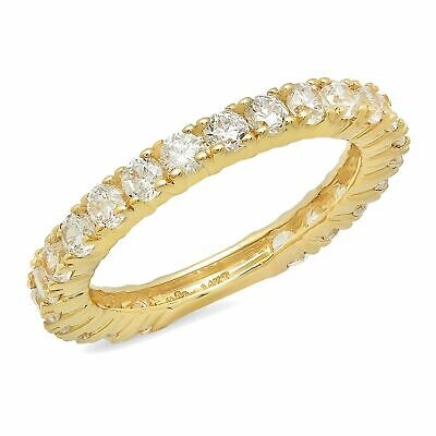 Pre-owned Pucci 1.20 Ct Pave Set Wedding Engagement Band Ring Solid Real 14kt Yellow Gold Usa In D