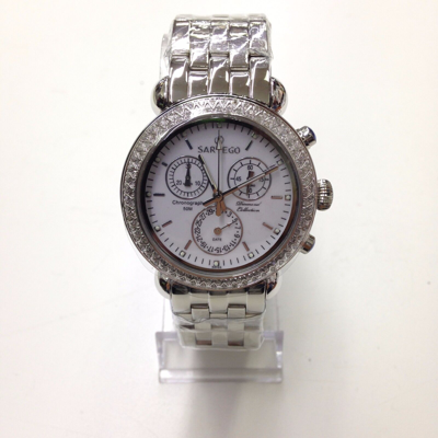 Pre-owned Sartego Women's Diamond Collection Chronograph Swiss Made Watch Sdwt385s