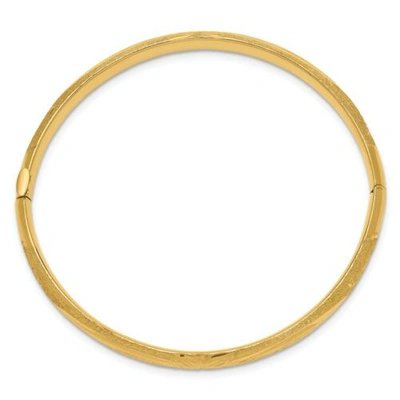 Pre-owned Accessories & Jewelry 14k Yellow Gold Florentine Engraved Design 5mm Baby Bangle 6" Bracelet