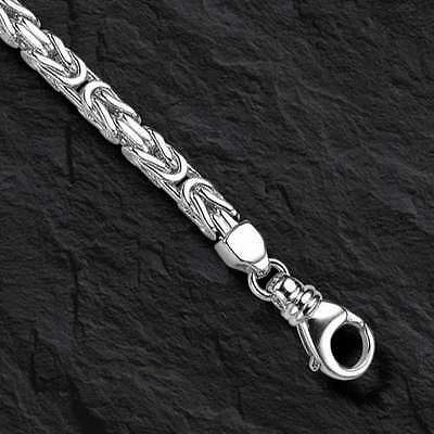 Pre-owned Tex 14k White Gold 20" Solid Mens Byzantine Square Super 4mm 58 Grams Chain/necklace In No Stone