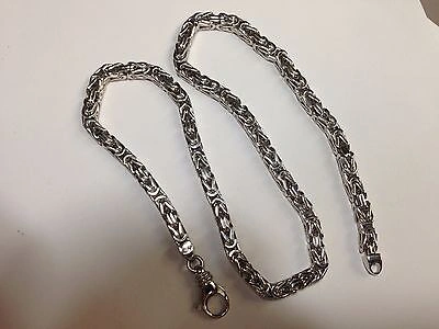 Pre-owned Tex 14k White Gold 20" Solid Mens Byzantine Square Super 4mm 58 Grams Chain/necklace In No Stone