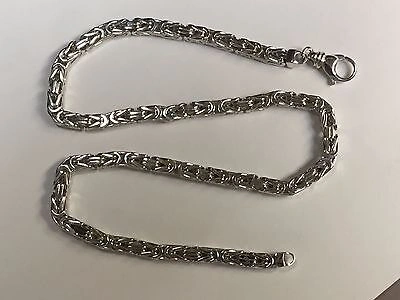Pre-owned Tex 14k White Gold 20" Solid Mens Byzantine Square Super 4mm 58 Grams Chain/necklace In No Stone