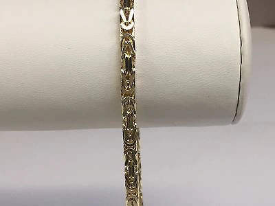 Pre-owned Tex 14k White Gold 20" Solid Mens Byzantine Square Super 4mm 58 Grams Chain/necklace In No Stone