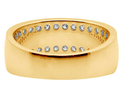 Pre-owned Jewelry Unlimited Men's 14k Yellow Gold Real Diamond Greek Engagement Wedding Band Ring 1.0ct 8mm