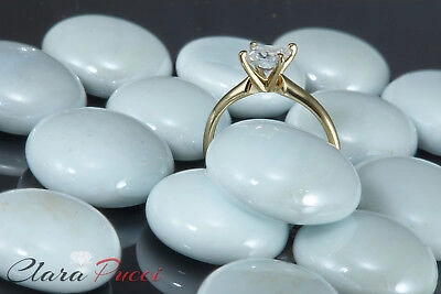 Pre-owned Pucci 1ct Princess Cut Classic Simulated Engagement Promise Ring 14k Yellow Solid Gold In White/colorless