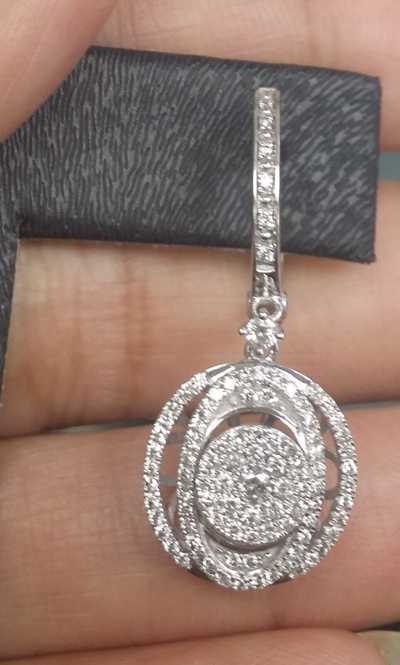 Pre-owned Handmade Deal 1.10ct Natural Round Diamond Dangle Ladies Earring 14k Gold. In White