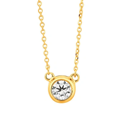 Pre-owned Morris 0.50 Carat Natural Diamond Bezel Solitaire Necklace Pendant 14k White Gold Si