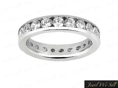 Pre-owned Jewelwesell 1.75ct Round Cut Diamond Classic Channel Set Eternity Band Ring 10k Gold G-h I1 In Gh