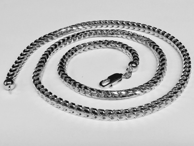 Pre-owned Nova 14k Solid White Gold Mens Franco Curb Box Link 26" 4.5 Mm 93grams Chain Necklace In No Stone