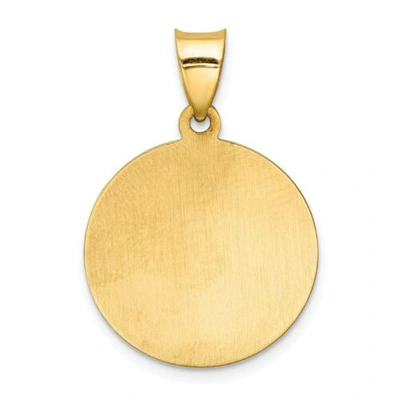 Pre-owned Pricerock 14k Yellow Gold Polished Caridad Del Cobre Religious Round Shape Medal Pendant