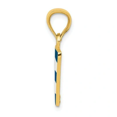 Pre-owned Goldia Men.s Ladies 14k Yellow Gold Polished & Enameled Cuba Flag Pendant For Necklace